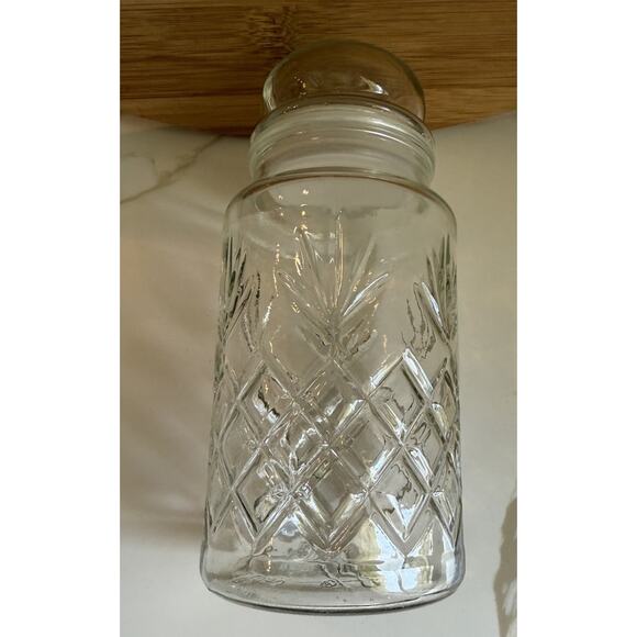 Vintage 1983 Planters Mr. Peanut Glass Jar Lid Canister Diamond Pattern - Picture 3 of 7